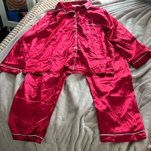 Red Satin Two Peiece Night Set